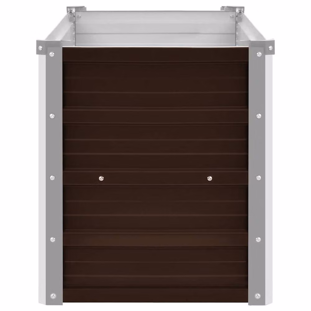 Berkfield Home Garden Brown Galvanised Steel Raised Bed W/D/H: 100 x 40 x 45 cm – 3