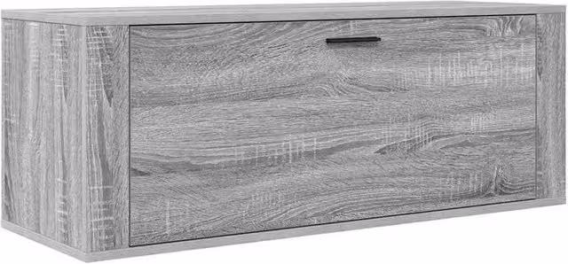 Berkfield Home Wall Mounted Shoe Cabinet in Grey, W: 100 cm, D: 35 cm, H: 38 cm – 1