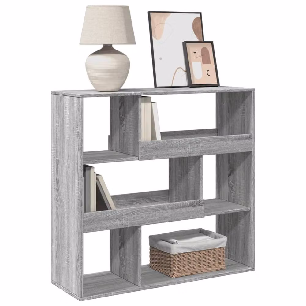 Berkfield Home Grey Sonoma Room Divider in Engineered Wood, W/D/H: 100 x 33 x 94.5 cm – 3