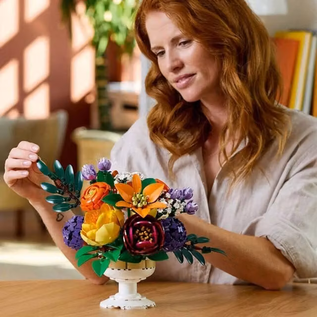 LEGO Icons 10345 Flower Arrangement Creative Floral Building Set, Multicolour