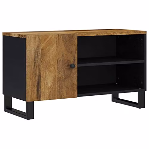 vidaXL Rustic Farmhouse TV Cabinet in Brown, Made from Solid Mango and Engineered Wood