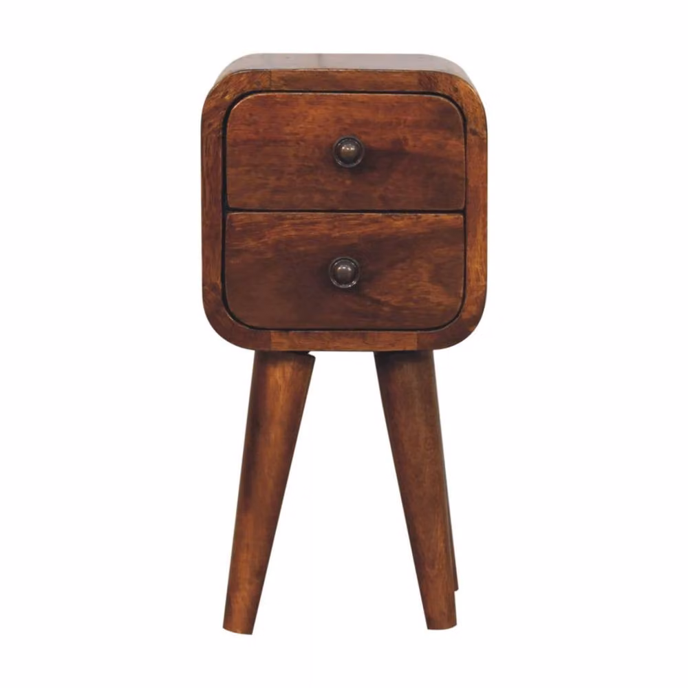 Wyld Haus Cagliari Small 2 Drawer Bedside Table in Brown Mango Wood, W/D/H: 40 x 20 x 40 cm – 2