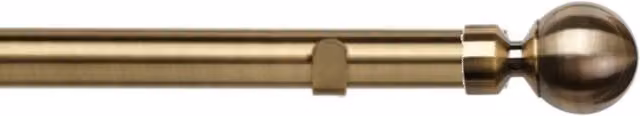 New Edge Blinds Metal Eyelet Curtain Pole Set with Met Ball Finials, 50 cm