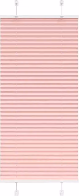 Berkfield Home Single Pleat Pink Polyester Semi-Transparent Corded Blind W: 60 cm, H: 150 cm
