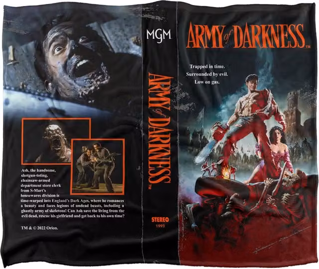 LOGOVISION Army of Darkness VHS Super Soft Microfibre Throw Blanket, W/D/H: 152 x 127 cm, Multicolour – 5