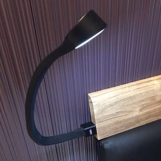 Furniture To Go Pack of 2 Black Adjustable USB Tabletop Flexi Lights