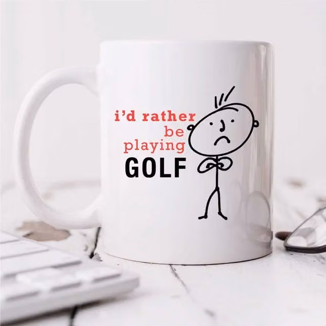 60 Second Makeover Limited I'd Rather Be Playing Golf Ceramic Mug, White