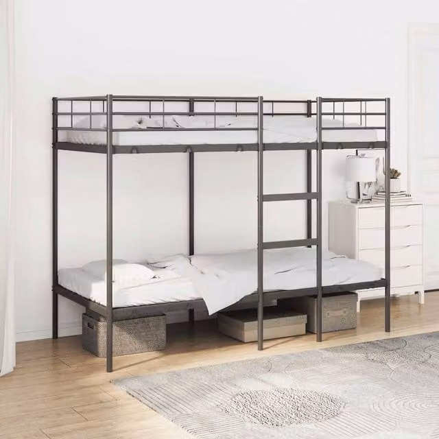 Berkfield Home Black Metal Bunk Bed for Children W/D/H: 90 x 200 cm – 1