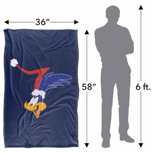 LOGOVISION Looney Tunes Road Runner Santa Hat Super Soft Fleece Throw Blanket, Multicolour, W/D/H: 91 x 147 cm – 3