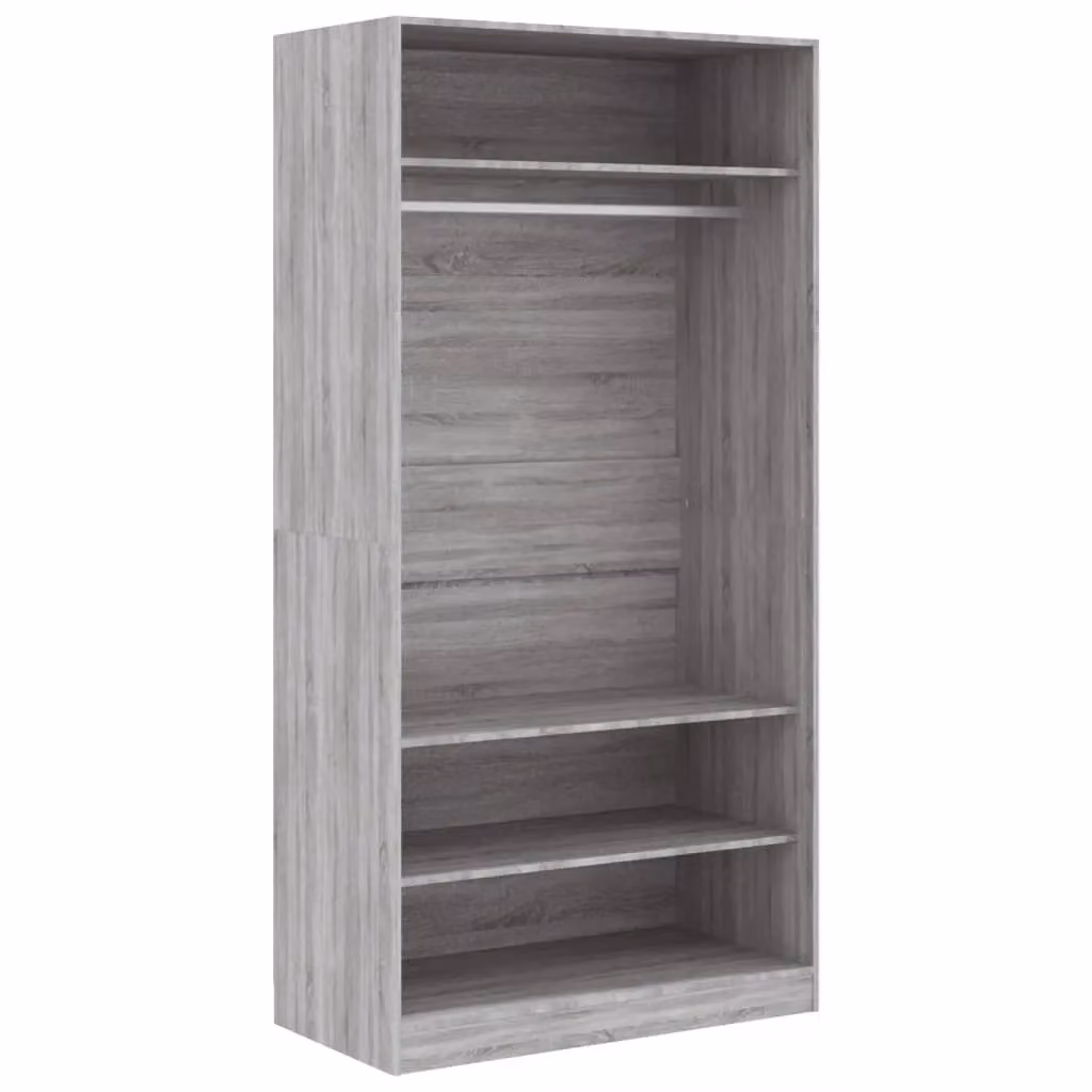 Berkfield Home Sonoma Grey Modern Wardrobe, W/D/H: 100 x 50 x 200 cm – 2