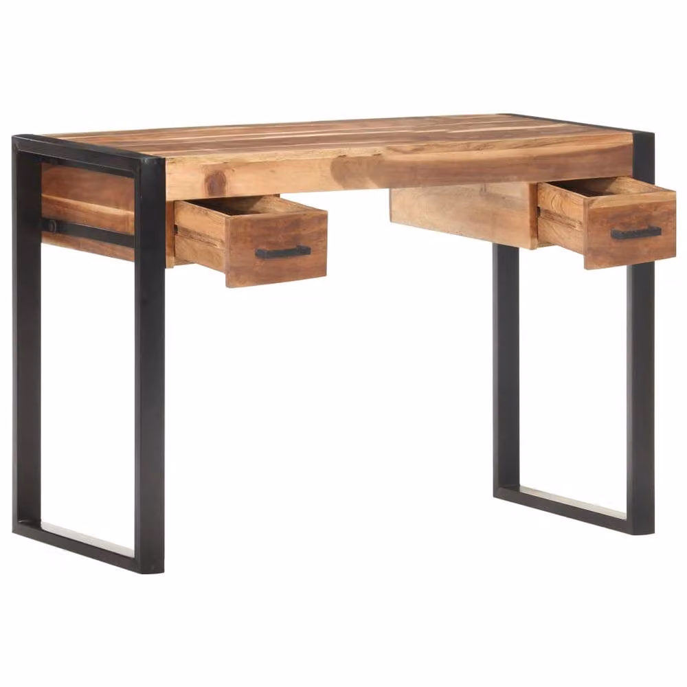Berkfield Home Writing Desk in Brown Sheesham Wood Finish, W/D/H: 110 x 50 x 76 cm – 2