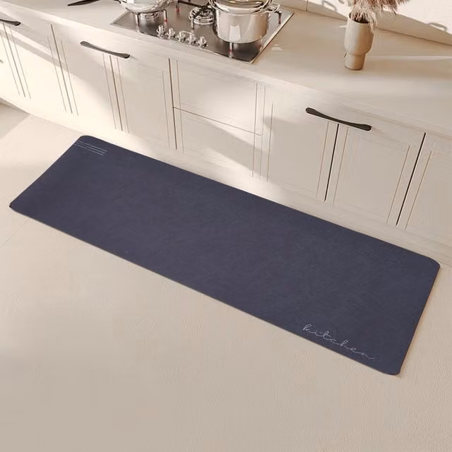 Livingandhome Soft Absorbent Diatomaceous Earth Kitchen Mat, Blue, W: 45 cm, L: 120 cm