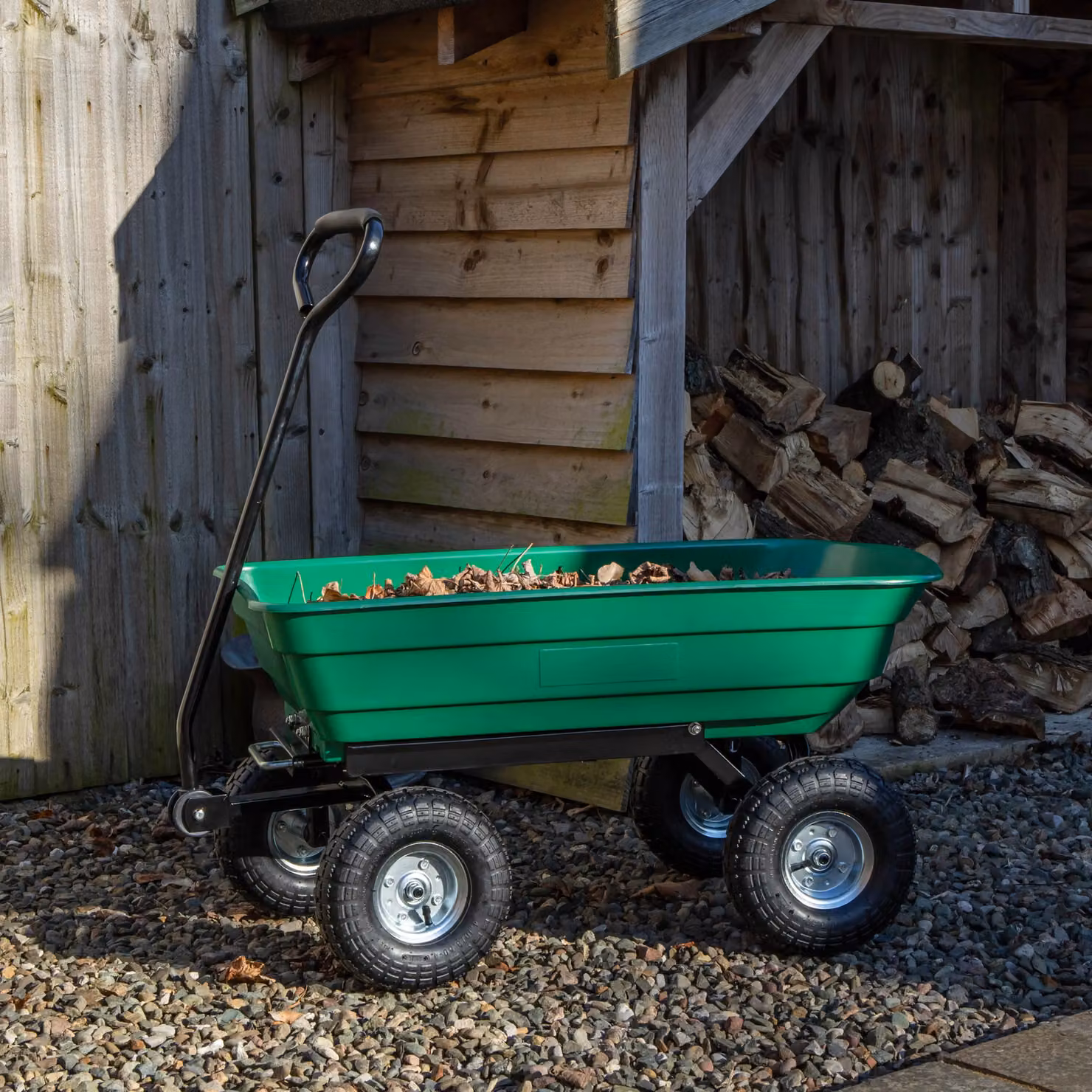 Samuel Alexander 75L Heavy Duty Tipping Garden Dump Truck with 200kg Capacity and Pull Handle in Green – 2