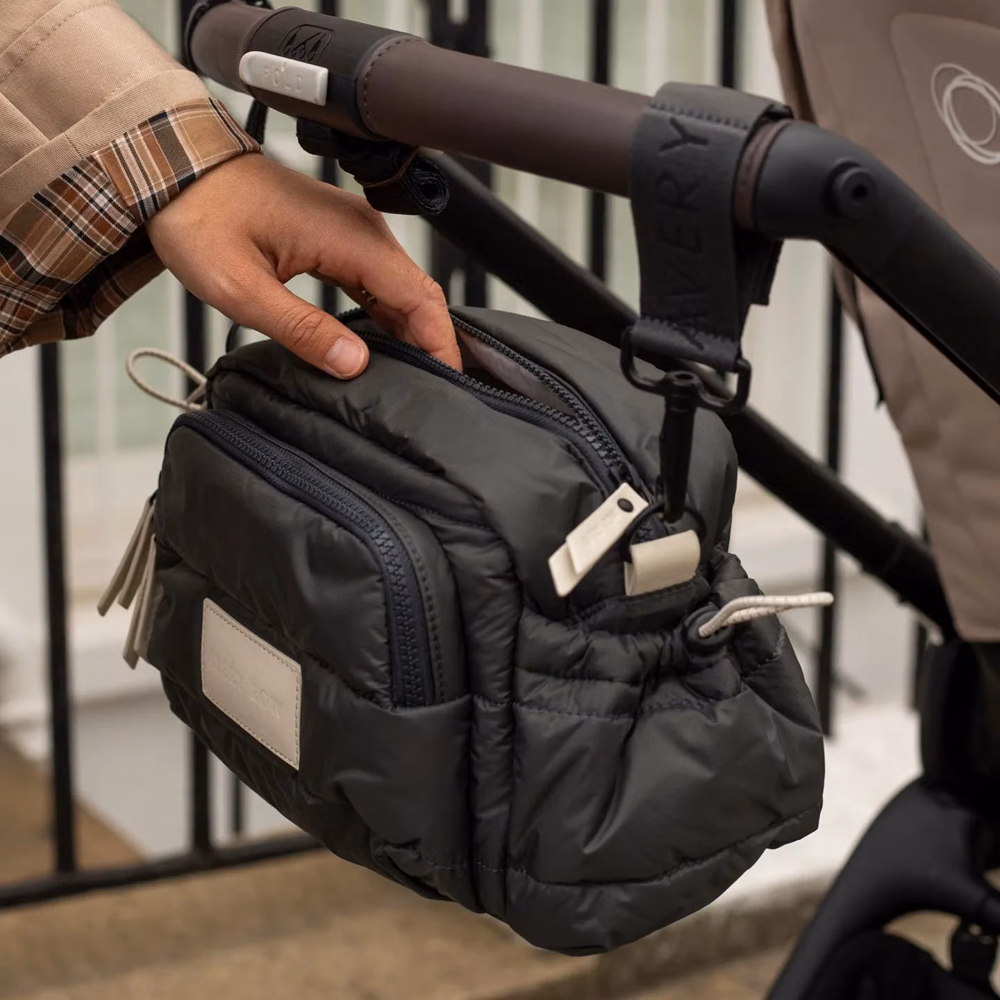 Avery Row Pram Organiser Shoulder Bag in Black – 5