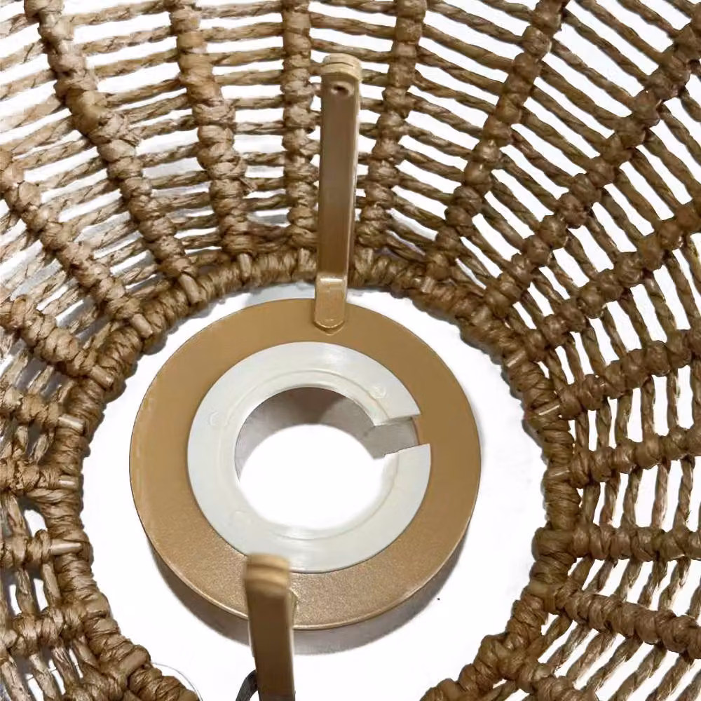 Voltico Handwoven Brown Rope and Rattan Dome Lampshade, Diameter: 28 cm – 4