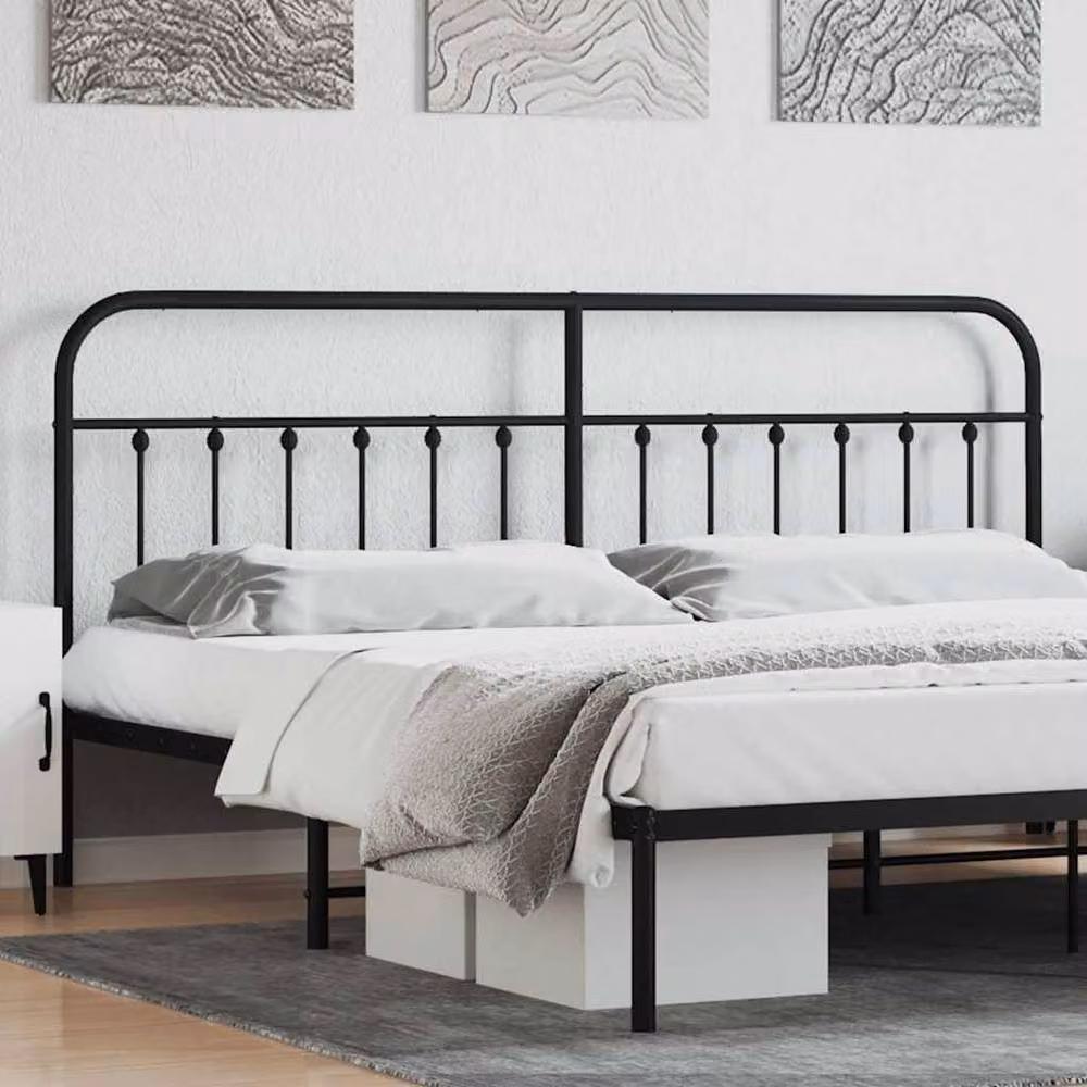 Berkfield Home Classic Metal Headboard in Black, 200 cm – 2