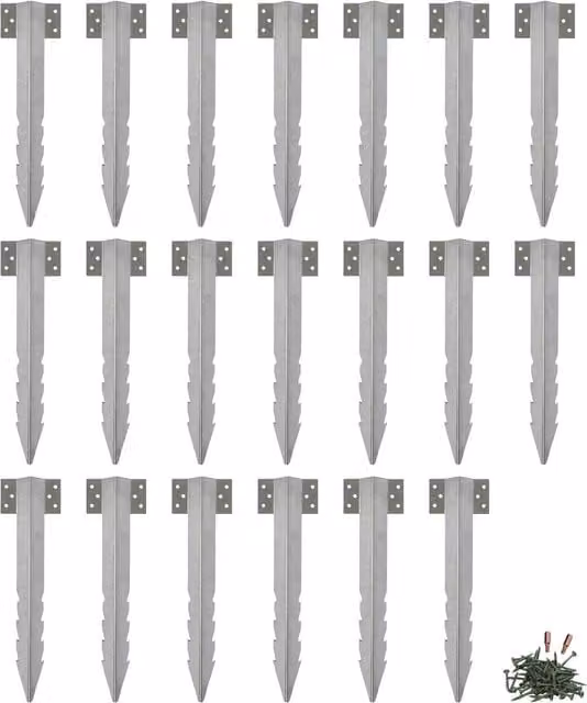Harbour Housewares Galvanised Steel Railway Sleeper Brackets, Silver, Pack of 20, 40 cm