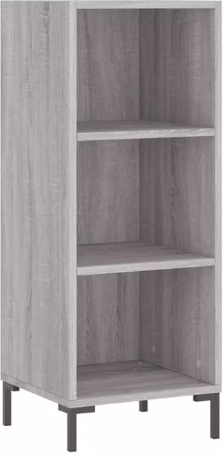 Berkfield Home Sonoma Sideboard in Grey, MDF, W/D/H: 34.5 x 32.5 x 90 cm