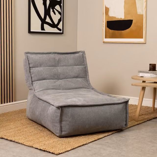ICON Fine Cord Dolce Lounger in Charcoal Grey
