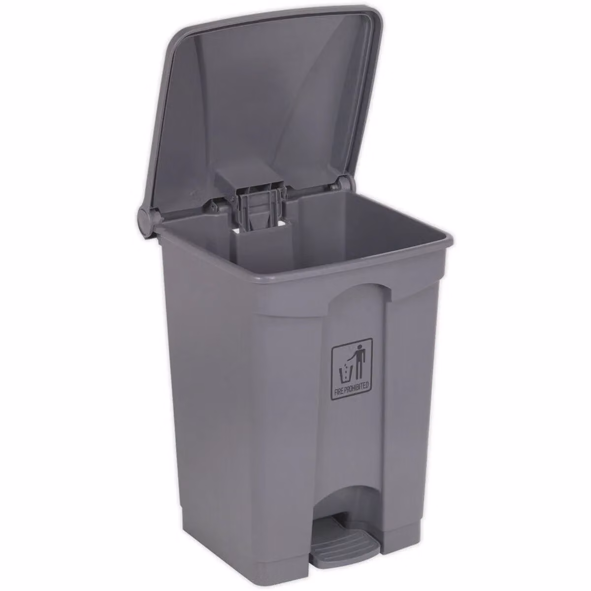Loops 45 Litre Square Plastic Pedal Bin in Grey and Multicolour, W/D/H: 39 x 40 x 60 cm – 2