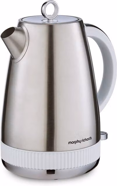 Morphy Richards Mexborough 1.7L Stainless Steel Jug Kettle in White and Silver – 1