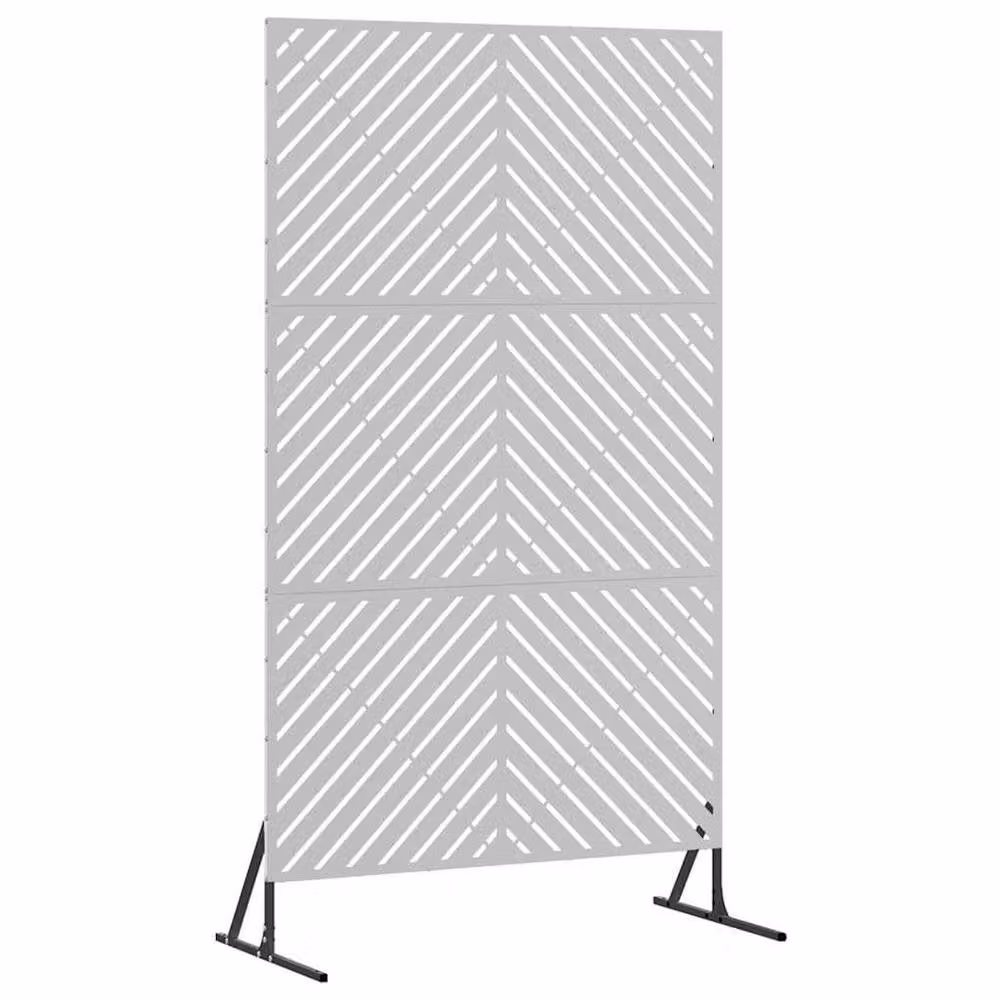 Berkfield Home Silver Galvanised Steel Privacy Screen, W: 100 cm, D: 50 cm, H: 180 cm – 3