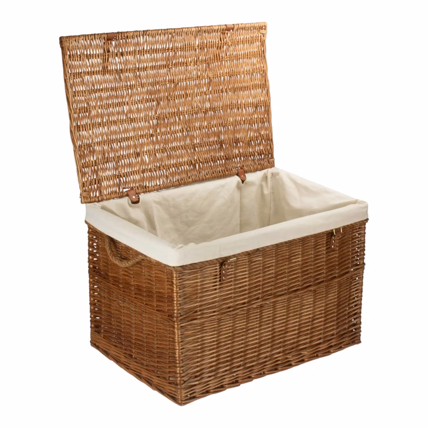 Red Hamper Large Light Steamed Wicker Storage Hamper with Handles in Brown and White (2kg) – 3
