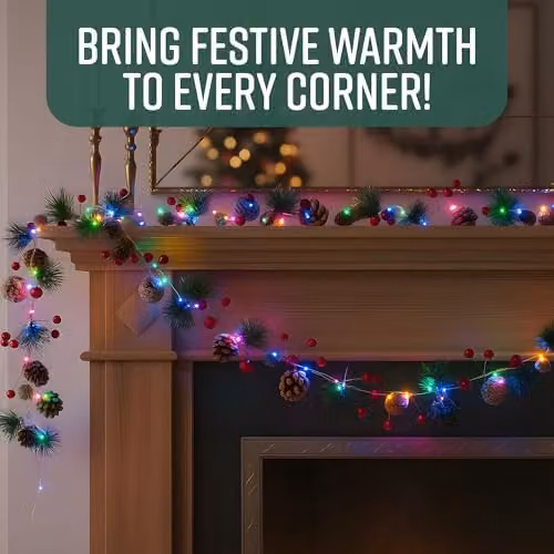Globrite Multi-Coloured LED Christmas Garland with 20 Lights – 4