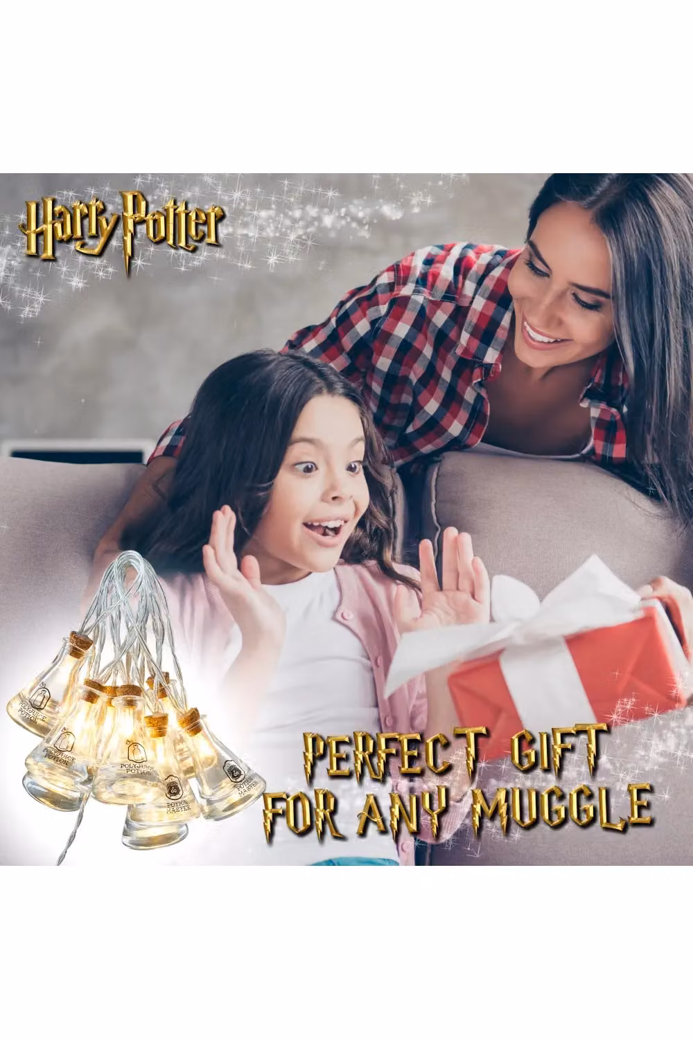 F&F Stores Harry Potter Potion Bottle LED String Lights in Warm White – 2