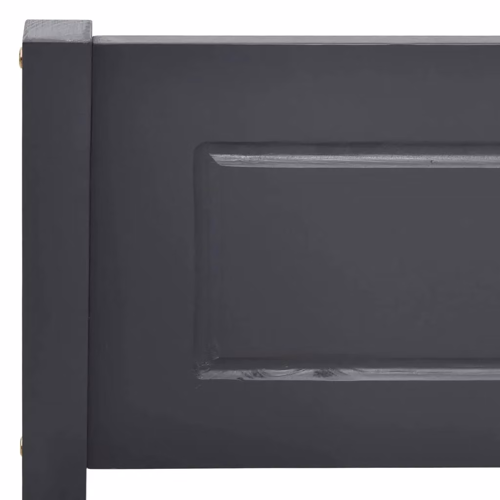 Berkfield Home Modern Solid Pinewood Bed Frame, Grey, W/D/H: 200 x 200 cm – 3