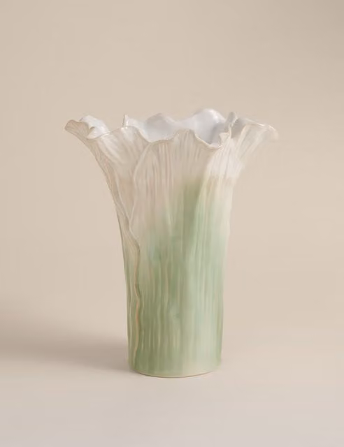 M&S Handkerchief Petal Ceramic Tabletop Vase, Multicolour