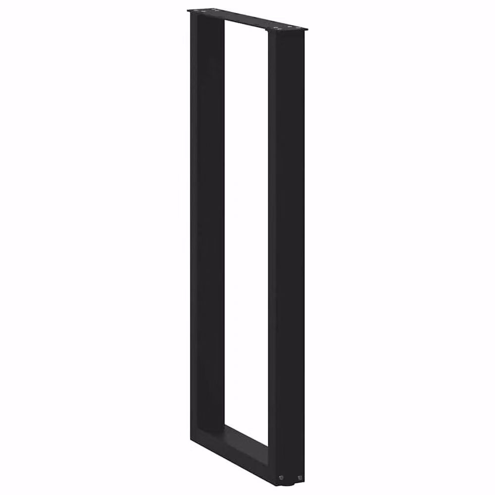 Berkfield Home Modern U-Shaped Coffee Table Legs, 2 Pieces, Black Steel, W: 110.5 cm, D: 40 cm – 4
