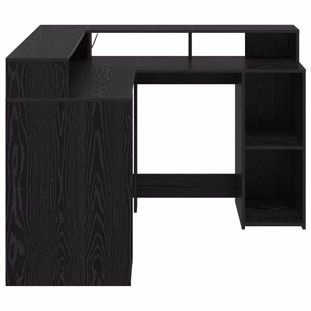 Berkfield Home Modern Corner Desk in Black Oak, W/D/H: 130 x 130 x 91 cm – 6