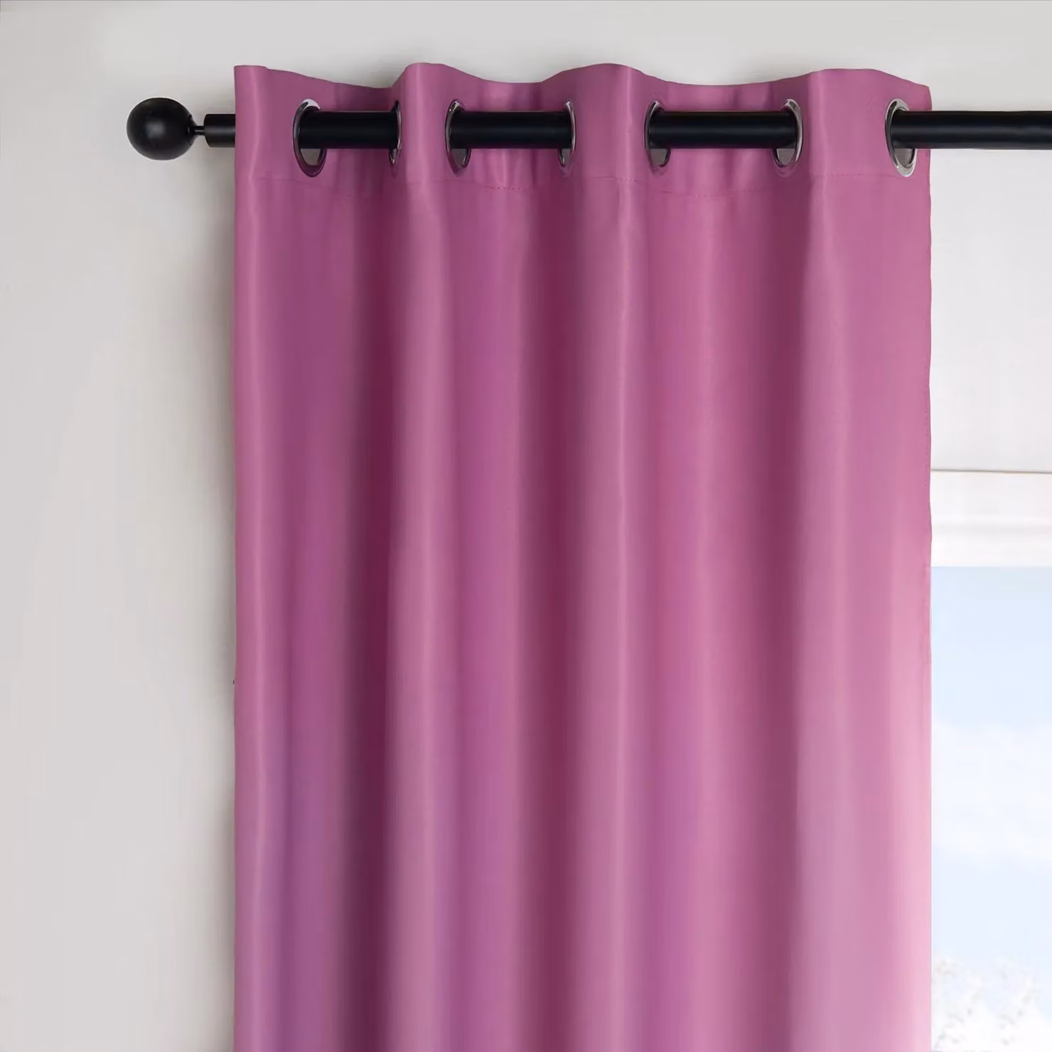 OHS Ombre Eyelet Blackout Kids Curtains, Pair of Pink Thermal Insulating Fabric Panels, Width: 117 cm, Drop: 137 cm – 1