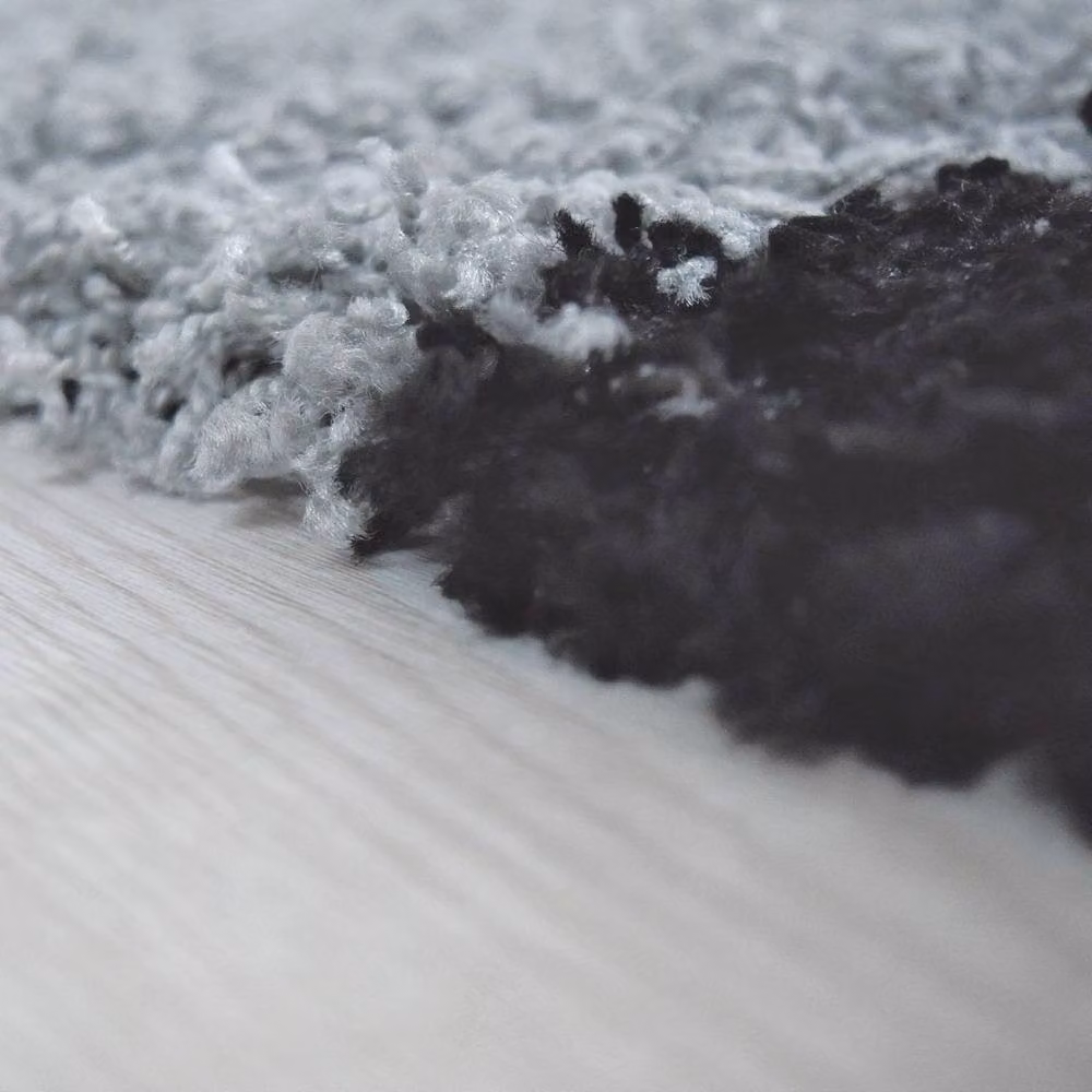 Bravich LTD California Checked Thick Shaggy Rug in Black, W: 80 cm, L: 150 cm – 3