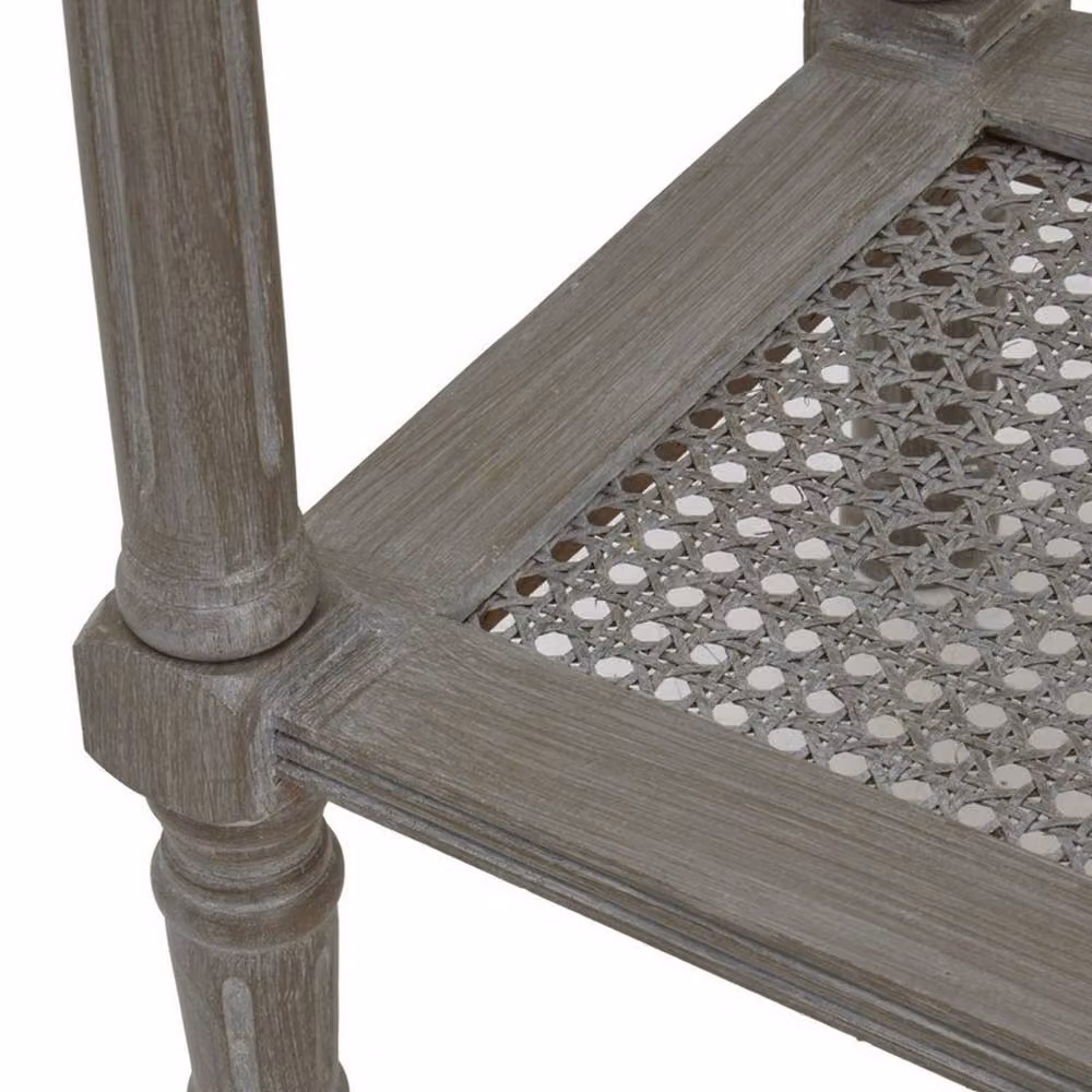 Lemon Pavilion Furniture and Decor The Serene Rattan Collection Console Table in Grey, W80 x D35 x H80 cm – 2