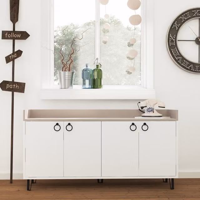 Decortie Dea Console Sideboard Display Unit in White