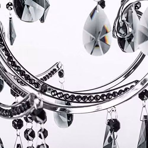 Netlighting Classic Suspended Chandelier in Black with Crystal Shade and E14 Bulbs – 2