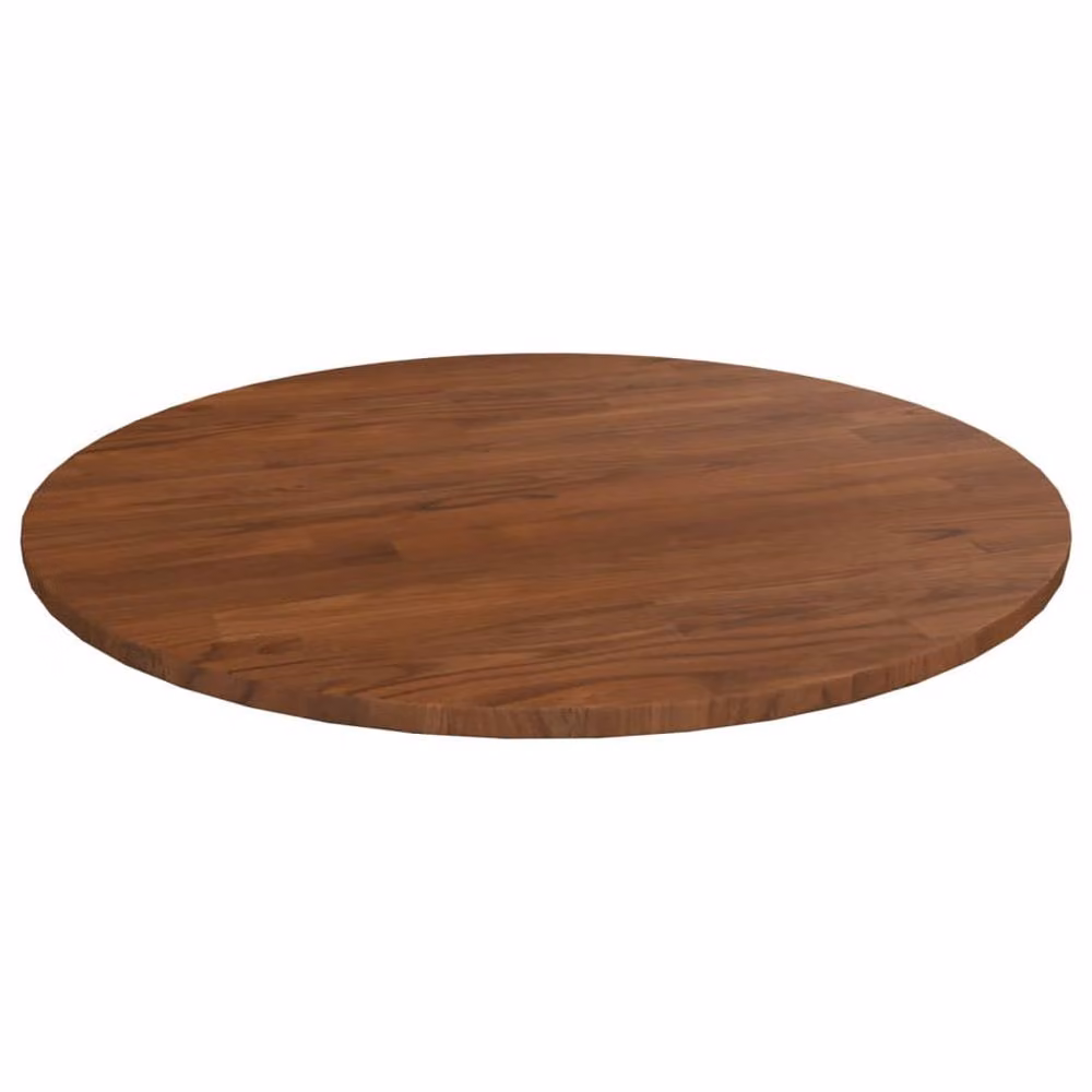 Berkfield Home Round Solid Oak Table Top, Dark Brown, Diameter: 60 cm, Height: 1.5 cm – 2