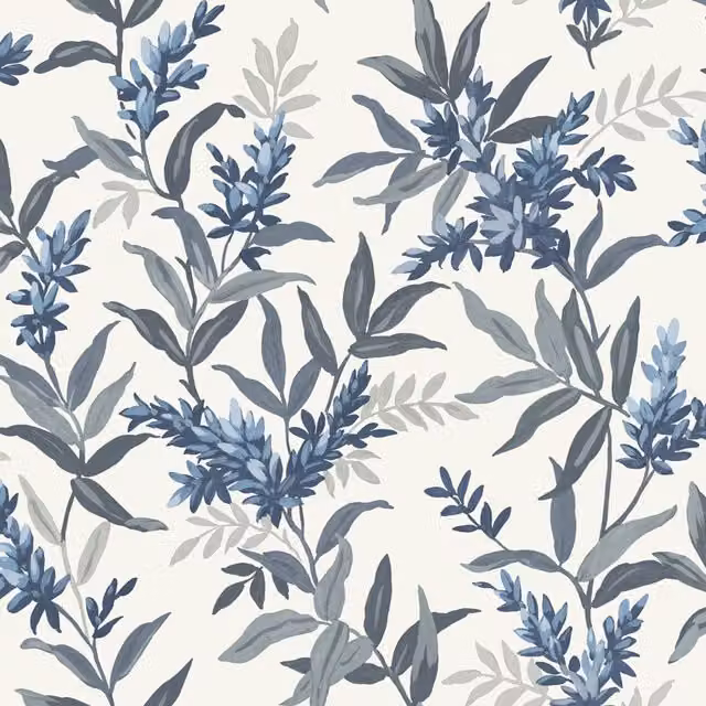 Belgravia Olivia Blue Floral Botanical Matt Paper Wallpaper Roll – 1