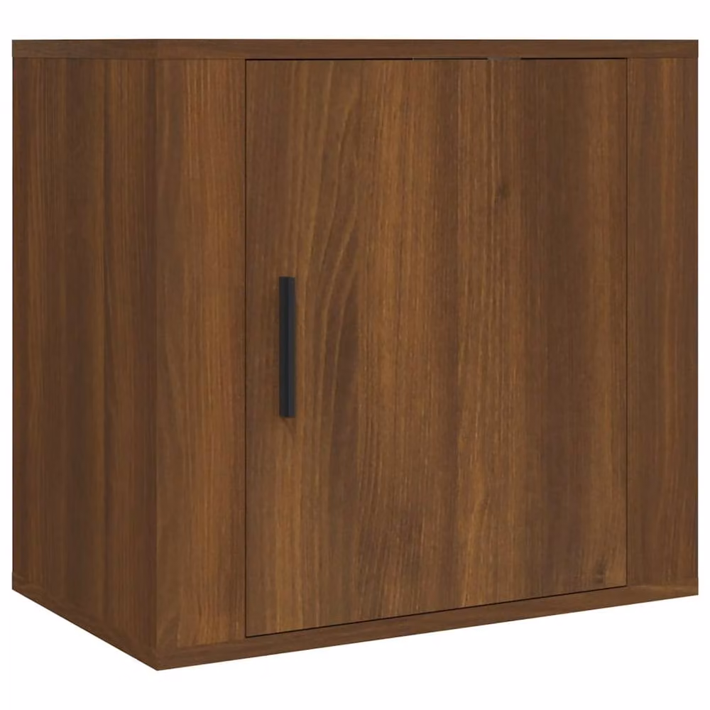 Berkfield Home Elegant Wall-mounted Bedside Cabinet in Brown Oak, W: 50 cm, D: 30 cm, H: 47 cm – 2