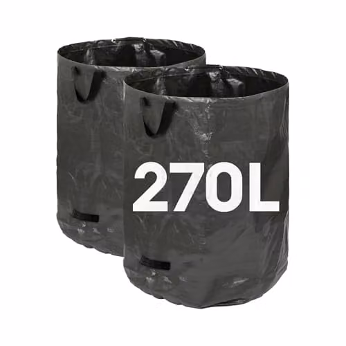 Harbour Housewares Heavy Duty Garden Waste Bags with Handles, 2-Pack, Green and Black