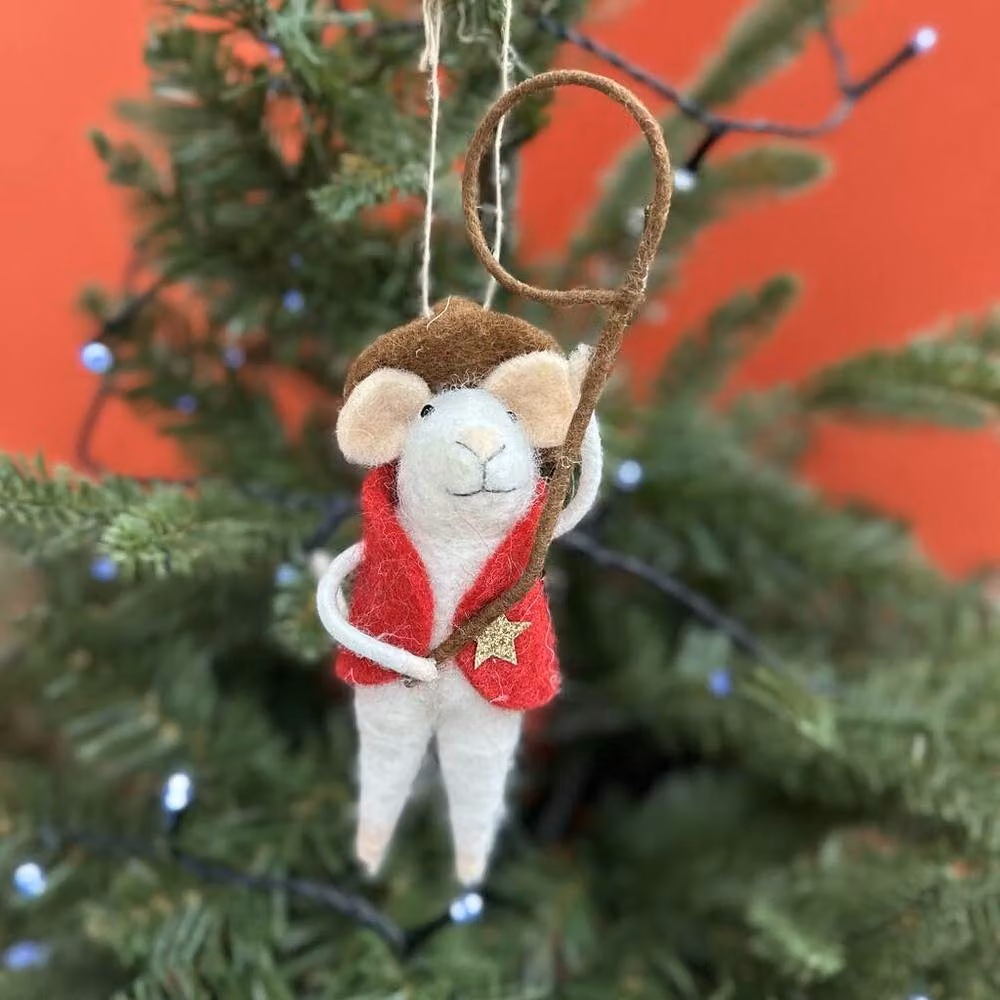 The Alphabet Gift Shop Red Cowboy Sheriff Mouse Felt Christmas Hanging Decoration – 2