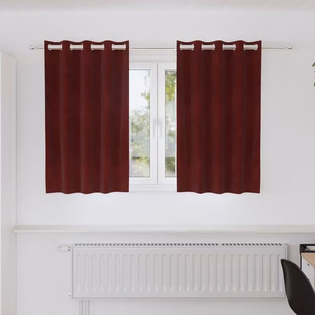 Berkfield Home Wine Red Velvet Blackout Curtains with Eyelets, 2 Pack