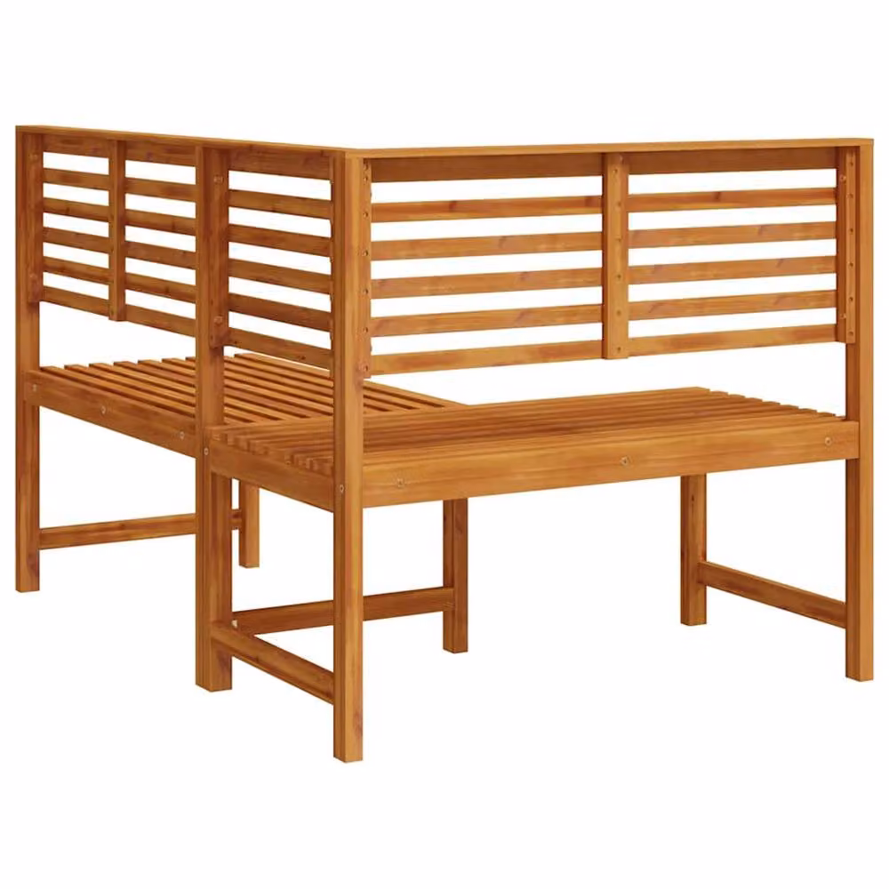 Berkfield Home Rustic Brown Solid Acacia Wood Garden Corner Bench, Width: 140 cm – 4