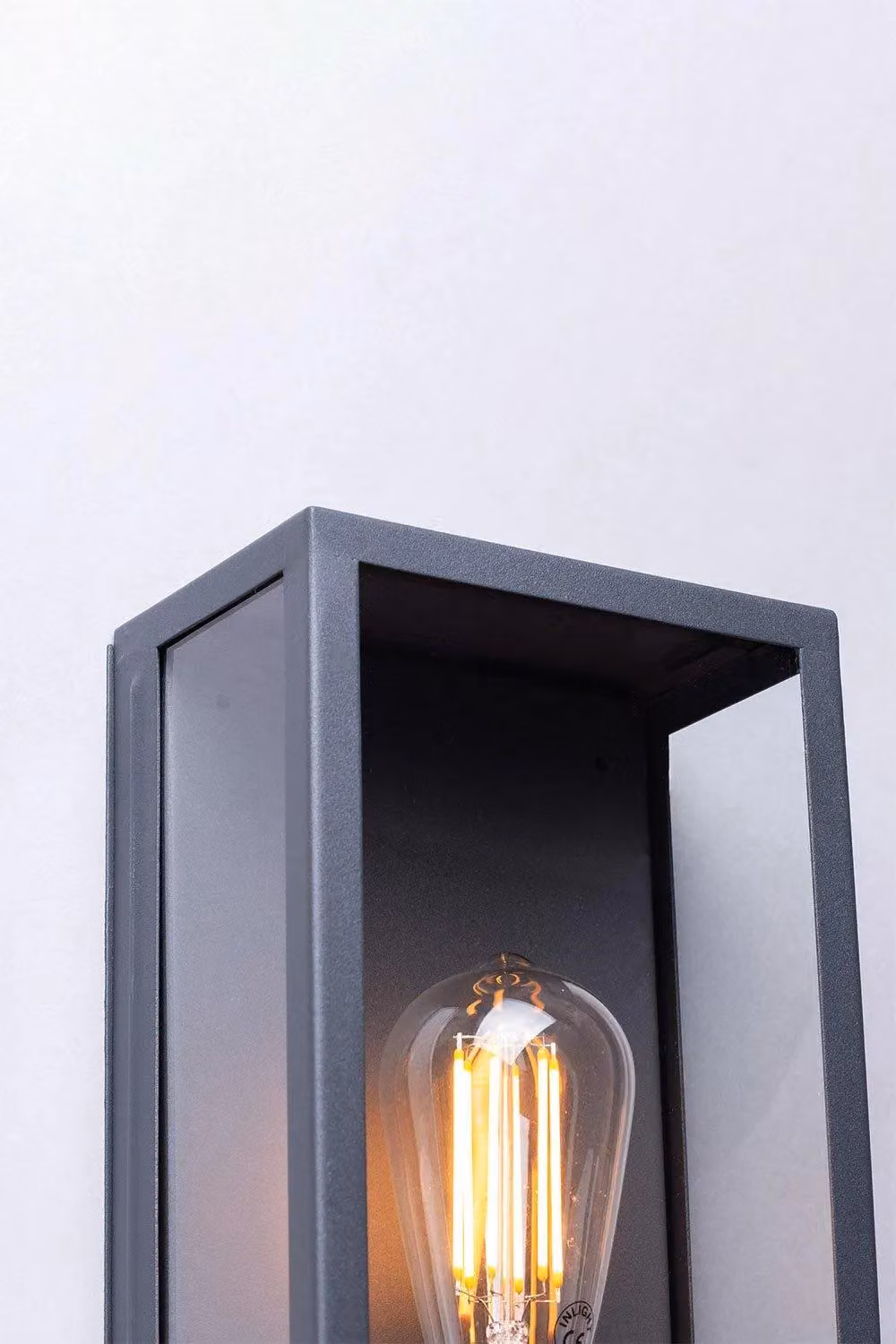 BHS Lighting Stratus Modern Outdoor Wall Lantern in Grey and Anthracite with Glass – 2