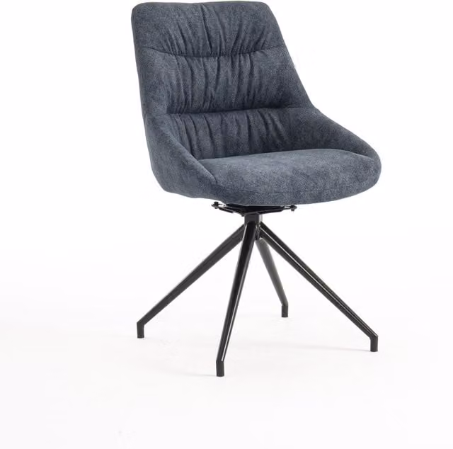 More4Homes Set of 4 Eva Modern Blue Velvet Swivel Dining Chairs