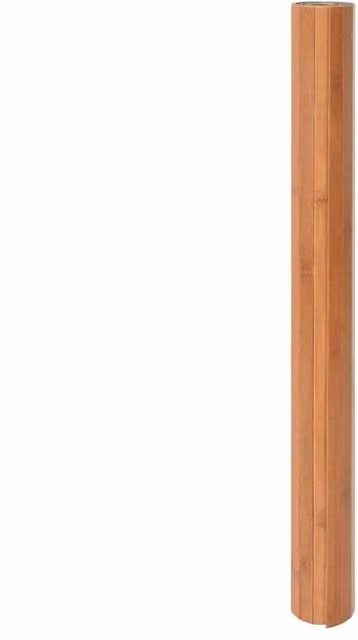 Berkfield Home Nature Rectangular Rug in Brown, Bamboo and Polypropylene, W: 60 cm, L: 200 cm