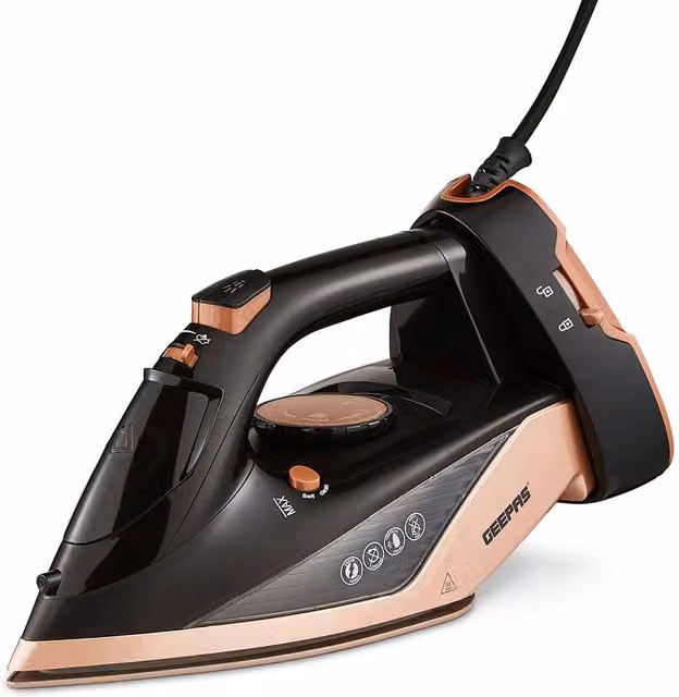 Geepas 2200W Cordless Steam Iron with Ceramic Soleplate and Vertical Steam Function in Black – 1