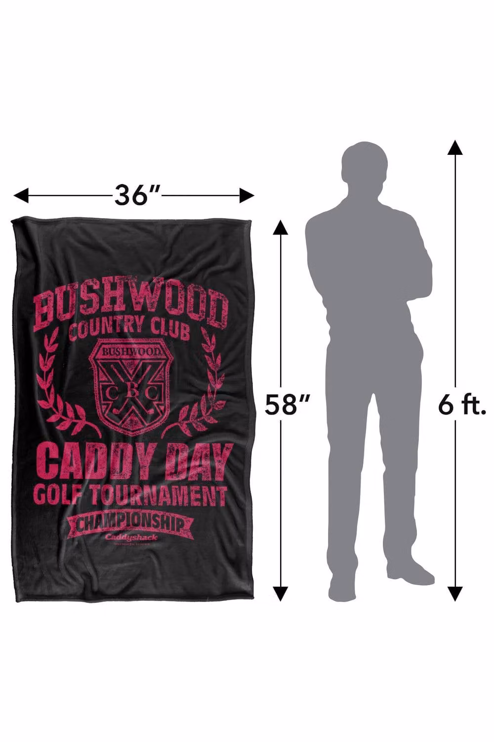 Warner Bros. Caddyshack Caddy Day Super Soft Fluffy Polyester Throw Blanket in Multicolour and Black, Large – 3